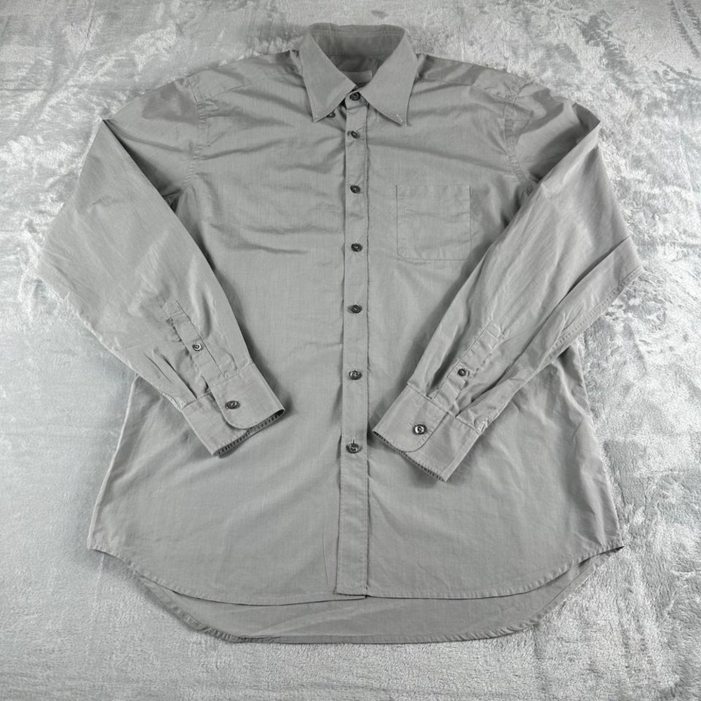 Prada‎ Button Down Shirt Mens 41x16 Gray Quiet Luxury Designer Capsule Wardrobe